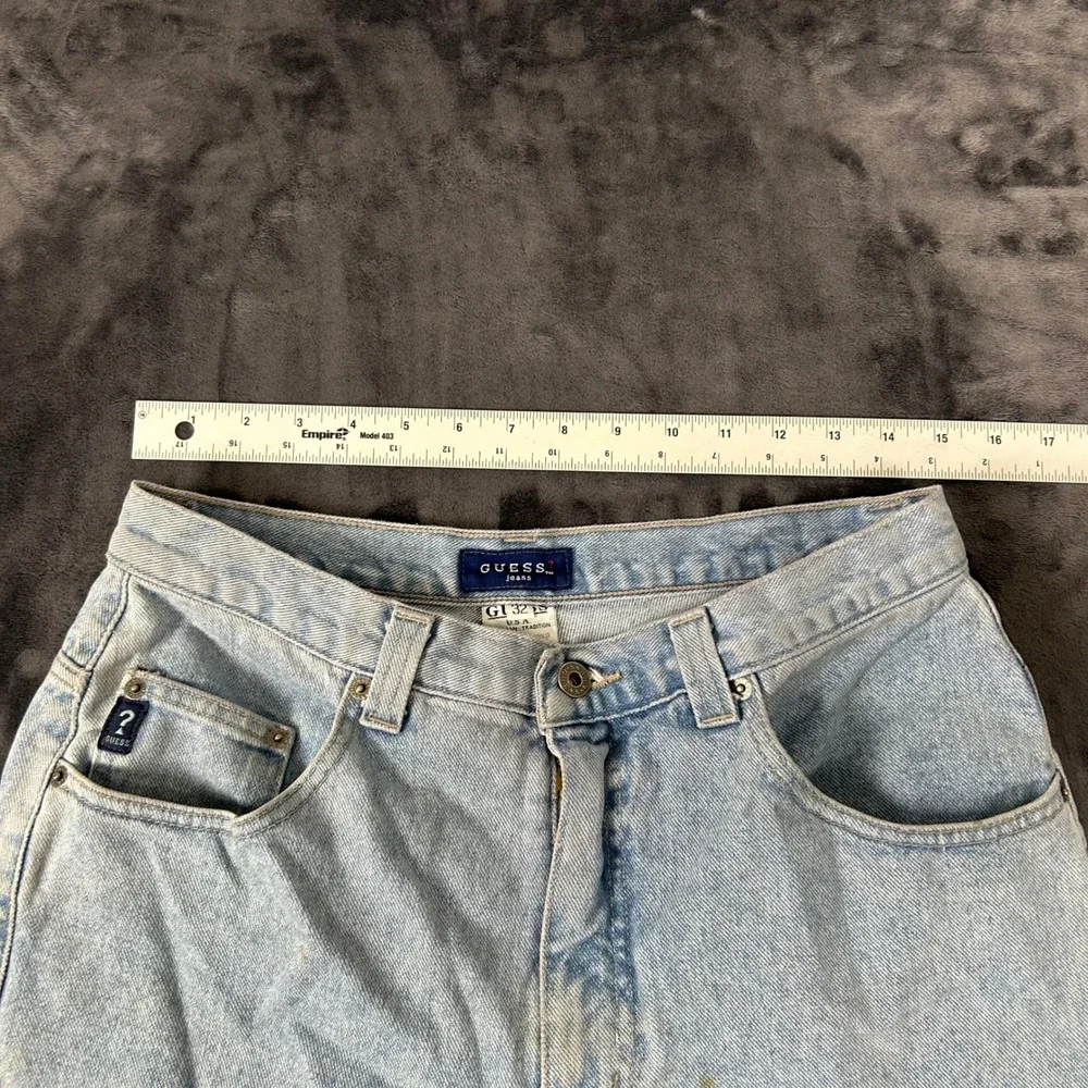 Vintage Guess Denim Shorts Mens 32 Light Blue  90s High Rise Cotton